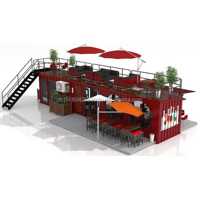 Galvanisierte Stahlquadratrohre Containerhäuser 20ft Maßgeschneiderte Flachverpackung Schnelle Installation Holzbehälter Vorgefertigtes Haus Garten Büro