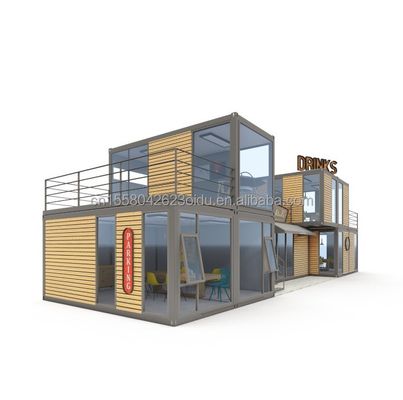 Modernes Design 20ft oder 40ft Food Bar Cafe Supermarkt Laden Container Laden Anpassbares Flat Paket Vorgefertigtes Haus