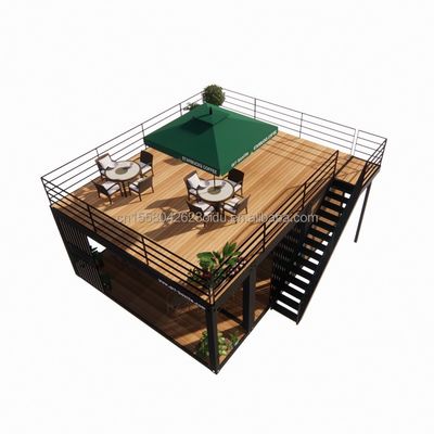 20 Fuß Holz Deluxe Garten Studio Flat Package Montage 2 Schlafzimmer Container Mobilhaus mit Aluminiumlegierung Fenster