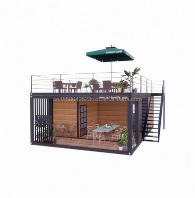 20 Fuß Holz Deluxe Garten Studio Flat Package Montage 2 Schlafzimmer Container Mobilhaus mit Aluminiumlegierung Fenster