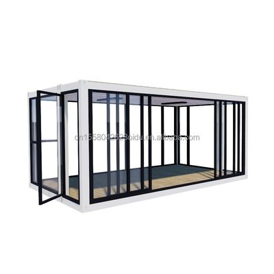 angepasste Farbe 20ft Container Auto Ausstellungshalle Fertighaus Klapphaus Aluminiumlegierung Gehärtetes Glas Mobilgeschäft