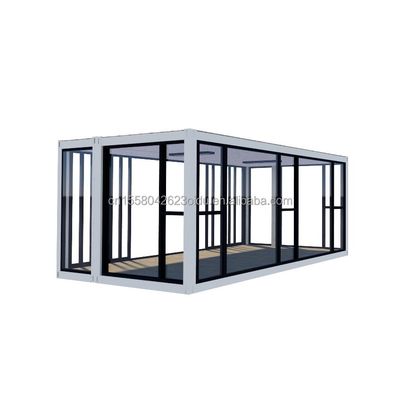 angepasste Farbe 20ft Container Auto Ausstellungshalle Fertighaus Klapphaus Aluminiumlegierung Gehärtetes Glas Mobilgeschäft