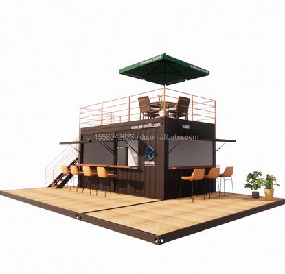 10ft 20ft Zwei-stöckige Pop-up Container Bar mit modernem Design-Stil und Aluminium-Alloy-Fenstern