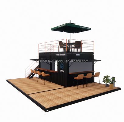 10ft 20ft Zwei-stöckige Pop-up Container Bar mit modernem Design-Stil und Aluminium-Alloy-Fenstern