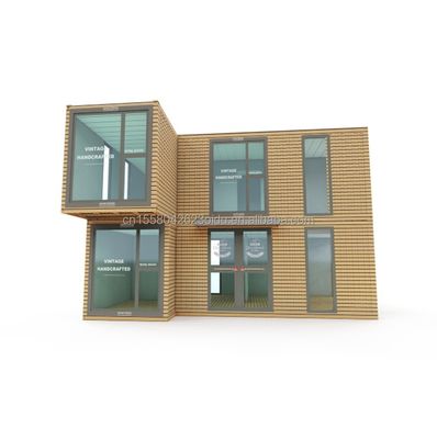 Modernes zweistöckiges Fertighaus für Büro- und Wohnzimmer im Freien aus Sandwich-Panel und galvanisiertem Stahl