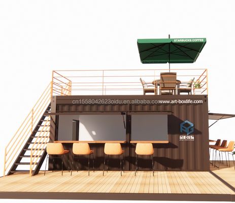 10ft 20ft Zwei-stöckige Pop-up Container Bar mit modernem Design-Stil und Aluminium-Alloy-Fenstern