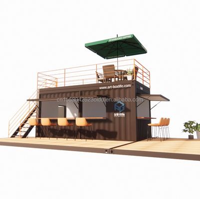 10ft 20ft Zwei-stöckige Pop-up Container Bar mit modernem Design-Stil und Aluminium-Alloy-Fenstern