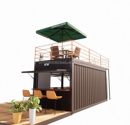 10ft 20ft Zwei-stöckige Pop-up Container Bar mit modernem Design-Stil und Aluminium-Alloy-Fenstern