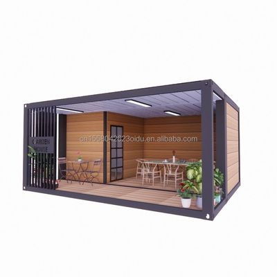 Maßgeschneiderte Farbe 20ft Holzhaus mit luxuriösen Garten Studio Flat Package Container und mobile Bar Materialien verwendet