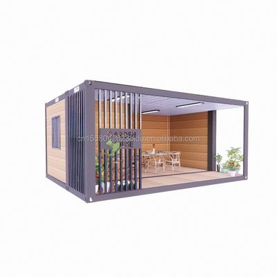 Maßgeschneiderte Farbe 20ft Holzhaus mit luxuriösen Garten Studio Flat Package Container und mobile Bar Materialien verwendet