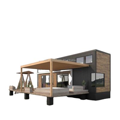 Modernes Design Vorgefertigtes Holzcontainerhaus Erweiterbares Büro mit Stahlrahmen und verzinktem Stahlbeugen 180g