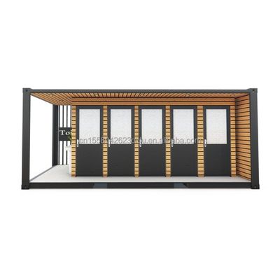 Außentoilette Modifizierte Versandcontainer Stil 20ft oder 40ft aus Stahl und Sandwich-Panel mit Aluminiumlegierung Fenstern