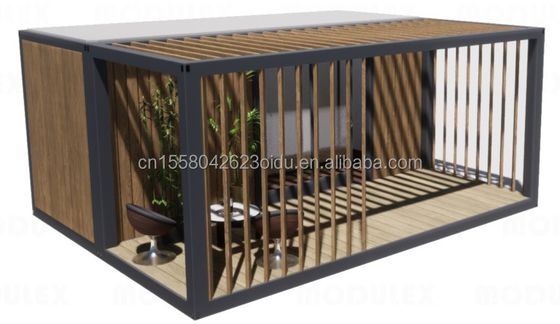 20ft Luxus Prefab Holzhaus mit Küche Badezimmer und Outdoor-BBQ Flat Pack Einfache Installationsmaterialien