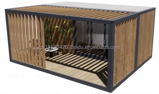 20ft Luxus Prefab Holzhaus mit Küche Badezimmer und Outdoor-BBQ Flat Pack Einfache Installationsmaterialien