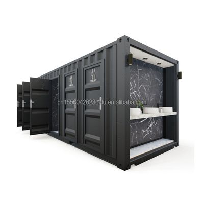 Stahl öffentliche Toiletten Flat Pack kundenspezifisches modernes Design Prefab Containerhaus für Hotelanwendungen kundenspezifische Farbe