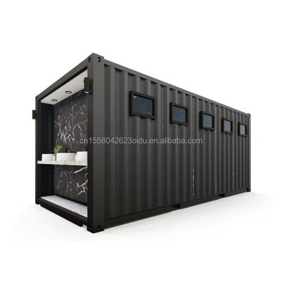 Stahl öffentliche Toiletten Flat Pack kundenspezifisches modernes Design Prefab Containerhaus für Hotelanwendungen kundenspezifische Farbe