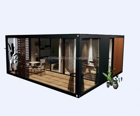20 Fuß Deluxe 2 Schlafzimmer Vorgefertigtes Holzhaus Modernes Design Klappküche Bad und Außenterrasse zum Wohnen