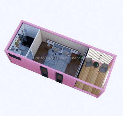 Aluminiumlegierung Fenster 3 Schlafzimmer Container Wohnung mit Verpackung und Wellen Sandwich-Panel Wände