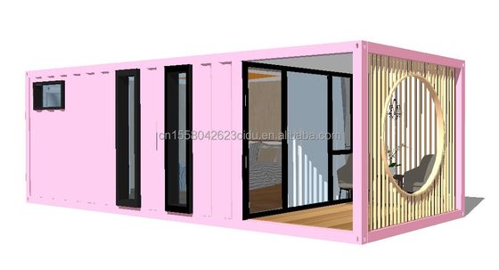 Aluminiumlegierung Fenster 3 Schlafzimmer Container Wohnung mit Verpackung und Wellen Sandwich-Panel Wände