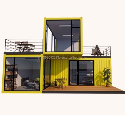 Aluminiumlegierung Fenster individuell 3 Module Modular Wohnbehälter Flat Pack Vorgefertigtes Büro oder Gartenhaus aus Stahl
