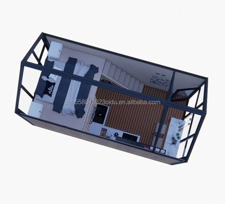 Abnehmbares Holzmobile Haus mit 50/75/100mm Wellen Sandwich-Panel-Wände und modernem Design-Stil Loft Schlafzimmer enthalten