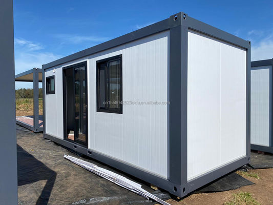 Luxuriöse Prefabrizierte Behälter Wohnstil Flat Packaging Mobilhaus mit Holz-Aussehen Moderne Design-Stil