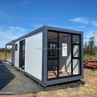 Luxuriöse Prefabrizierte Behälter Wohnstil Flat Packaging Mobilhaus mit Holz-Aussehen Moderne Design-Stil