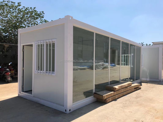 Luxuriöse Prefabrizierte Behälter Wohnstil Flat Packaging Mobilhaus mit Holz-Aussehen Moderne Design-Stil