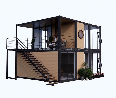 Modernes Holz Flachverpackung Mobilhaus Stahlrahmen Verzinktes Stahl biegen 180g für 10ft 20ft Container