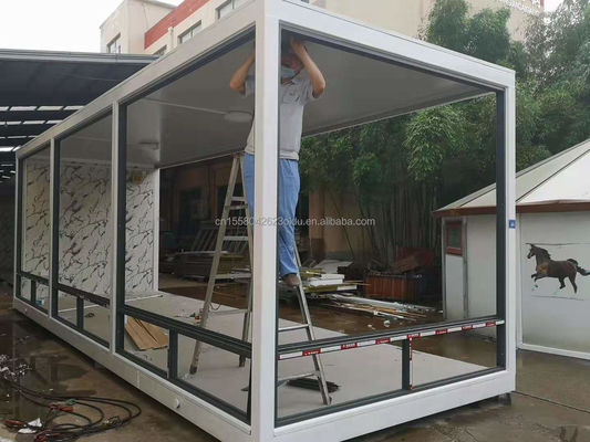 Tragbare Familie Flat Packaging 20ft oder 40ft Luxus vorgefertigte Container Raum mit Aluminiumlegierung Fenster