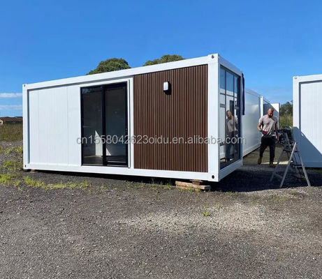 Hotel Containerhaus Flachverpackung für schnelle Familienbau Stahlrahmen Verzinkte Biegung 180g Luxus Holzhaus