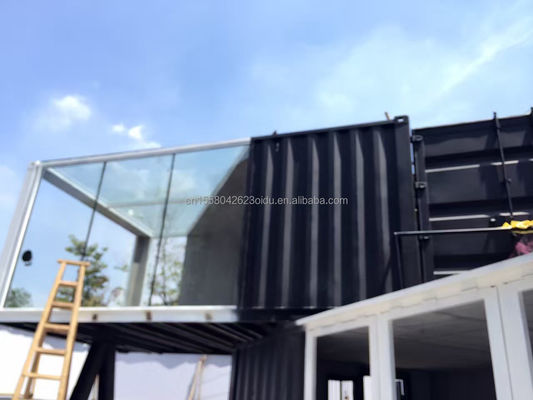 Customized Farbe und Aluminiumlegierung Fenster 20ft Luxus Container-Raum für den Verkauf Booth Coffee Shop Guard Box Office Bar