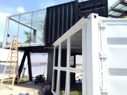 Customized Farbe und Aluminiumlegierung Fenster 20ft Luxus Container-Raum für den Verkauf Booth Coffee Shop Guard Box Office Bar