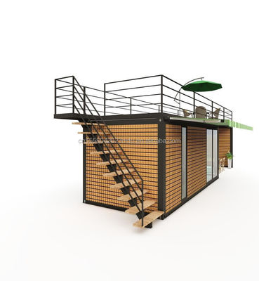 Hauptstruktur Verzinkte Stahlquadratrohre 40ft 20ft Luxus Container Raum Verkaufsstand Kaffeeshop Guard Box Office Bar