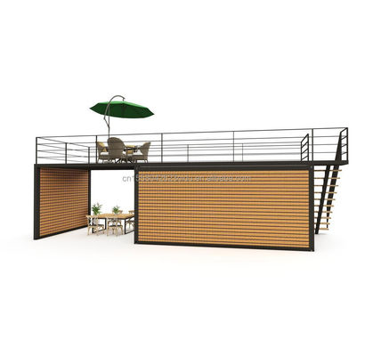 Hauptstruktur Verzinkte Stahlquadratrohre 40ft 20ft Luxus Container Raum Verkaufsstand Kaffeeshop Guard Box Office Bar