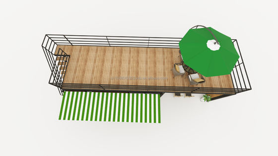 Hauptstruktur Verzinkte Stahlquadratrohre 40ft 20ft Luxus Container Raum Verkaufsstand Kaffeeshop Guard Box Office Bar